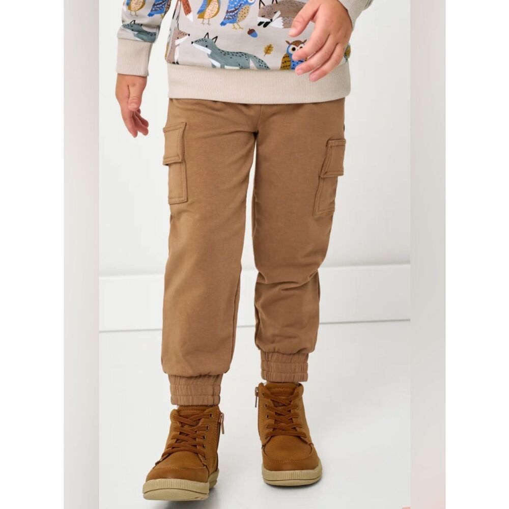 Little Sleepies Caramel Cargo Jogger Brown 4T NWT IN PACKAGE